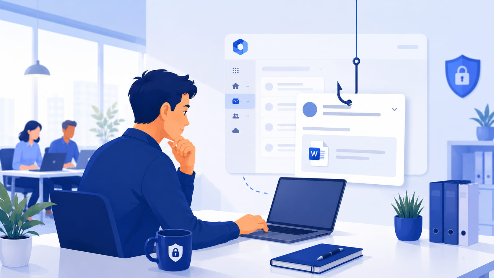 Medewerker ziet een verdachte Microsoft 365-inlogpagina