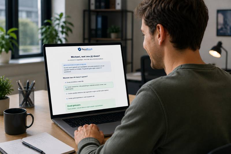 Browserfeedback na goed beantwoorde quizvraag